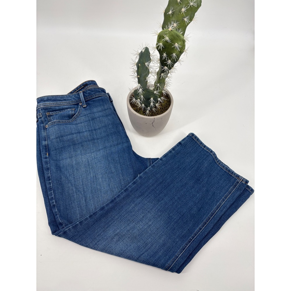 TALBOTS DEMI BOOT CROP JEANS MARIA WASH STRETCH BLUE SIZE 18